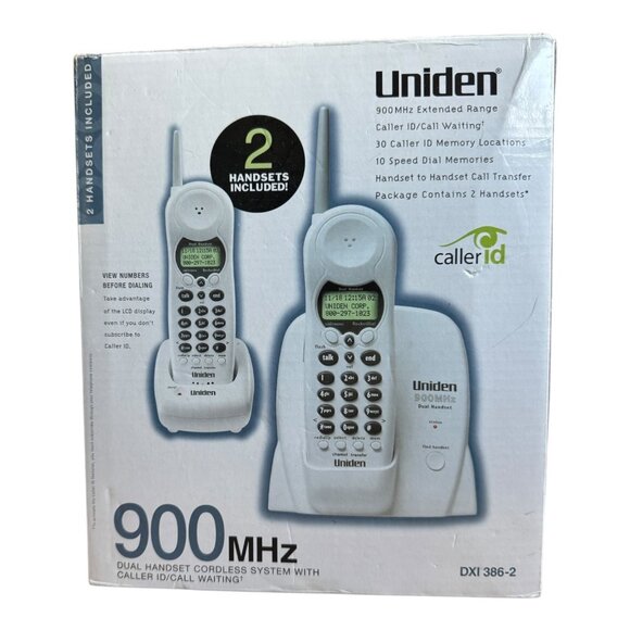Uniden Dual Handset Cordless Phone System Call ID/ Call Waiting 900MHz DXI 386-2 - Picture 8 of 9
